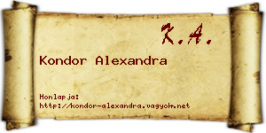 Kondor Alexandra névjegykártya