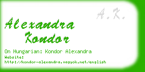 alexandra kondor business card